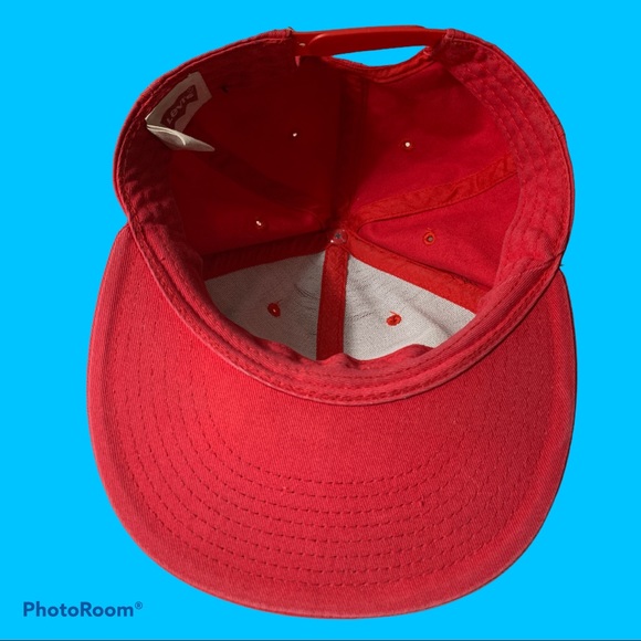 💥3/$25 VINTAGE LEVI’S RED SNAPBACK HAT FLAT BRIM - Picture 5 of 8
